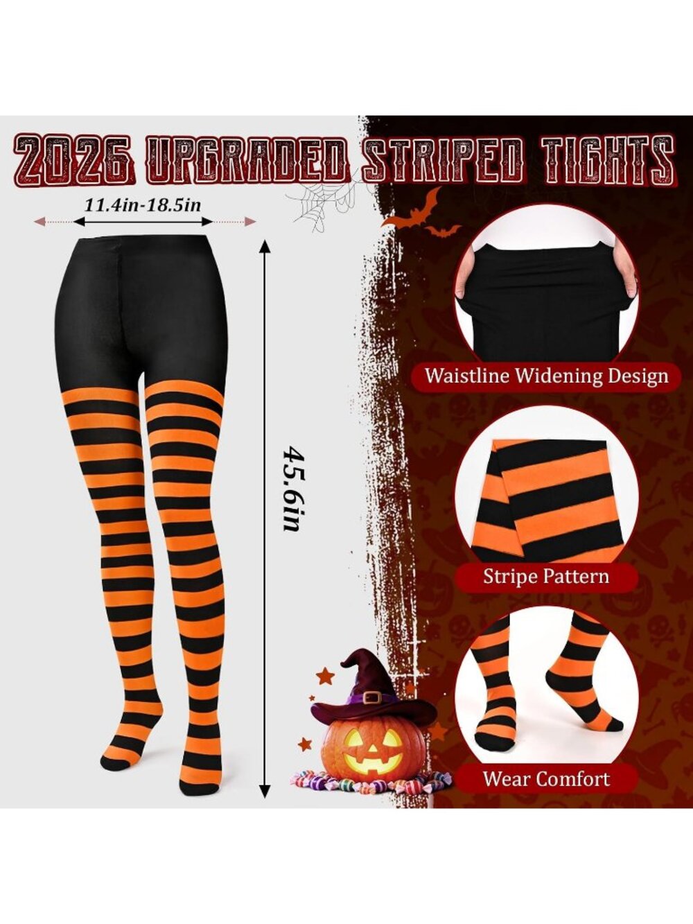 Women's Pumpkin 6 PCS Double Poncho Candy Brooch Cosplay Halloween Costume Set - Picture 4 of 7